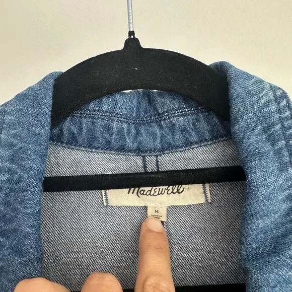 Madewell Denim Jumpsuit Womens Medium Retro Coveralls Long Sleeve Relaxed - Picture 6 of 8